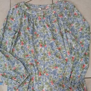 VINTAGE Koret Of California Womens Watercolor Floral Button Down Blouse